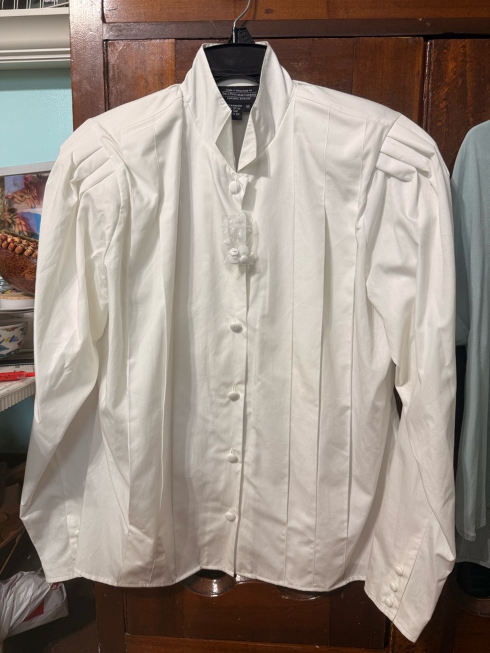 J. Peterman White Pintuck Button-Down Shirt